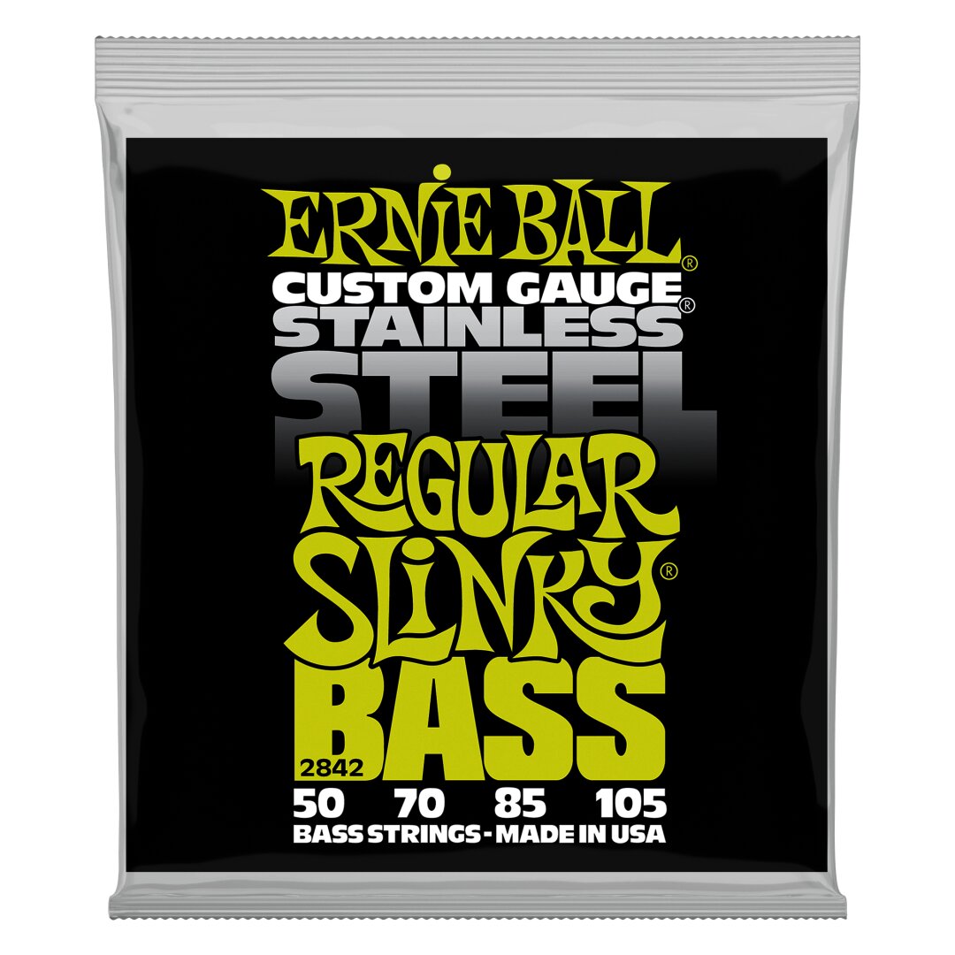 Ernie Ball Regular Slinky Stainless Steel Electric Bass Strings - 50-105 Gauge