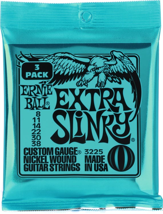 Ernie Ball Ernie Ball 3225 Extra Slinky Nickel Wound Electric Guitar Strings - .0