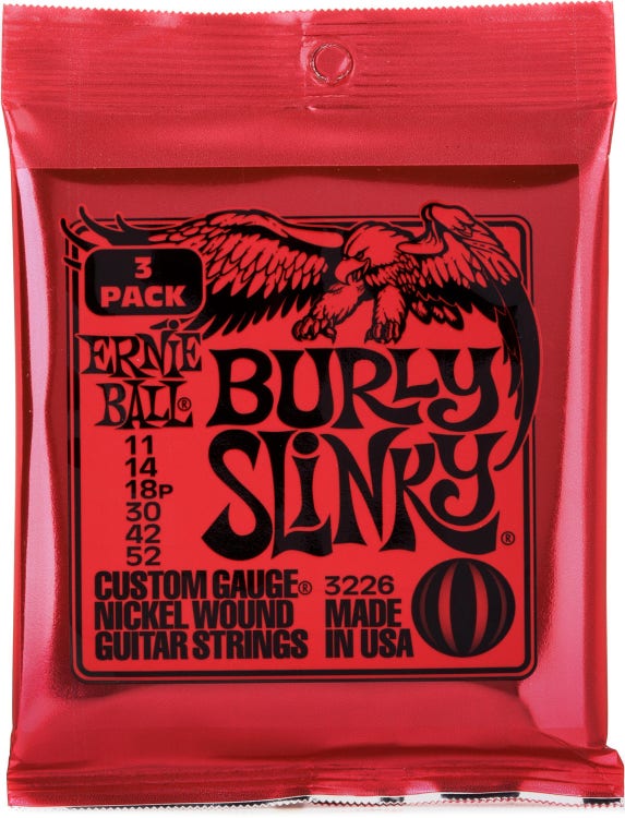 Ernie Ball Ernie Ball 3226 Burly Slinky Nickel Wound Electric Guitar Strings - .0