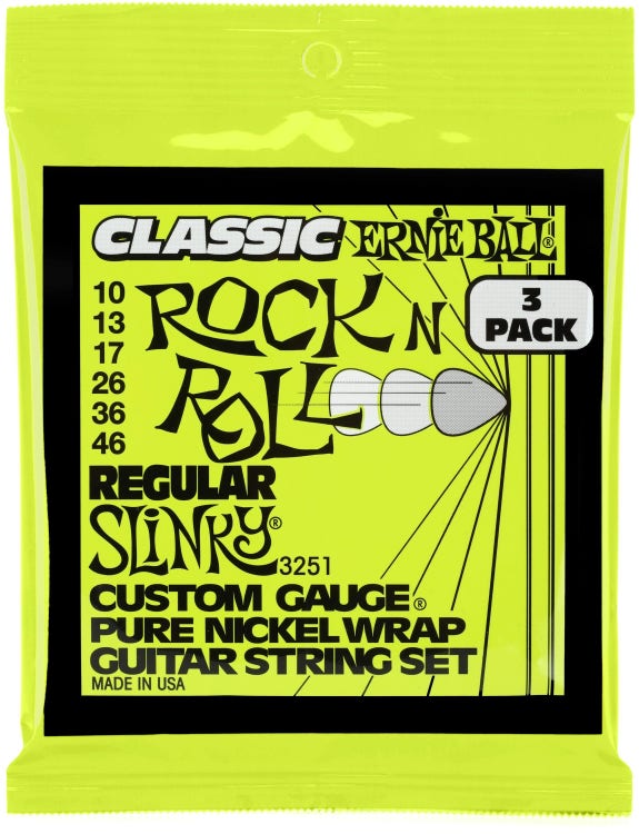 Ernie Ball Ernie Ball 3251 Regular Slinky Classic Rock N Roll Electric Guitar Str