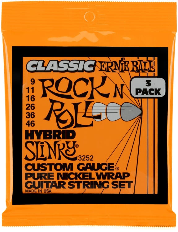 Ernie Ball Ernie Ball 3252 Hybrid Slinky Classic Rock N Roll Electric Guitar Stri