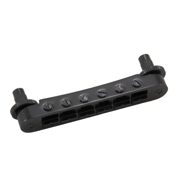 GROVER GROVER TUNE-O-MATIC GUITAR BRIDGE BLACK CHROME (NOTCHED)