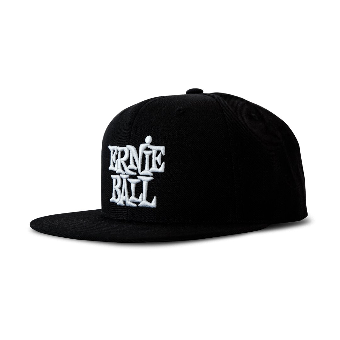 Ernie Ball Black with White Stacked Ernie Ball Logo Hat