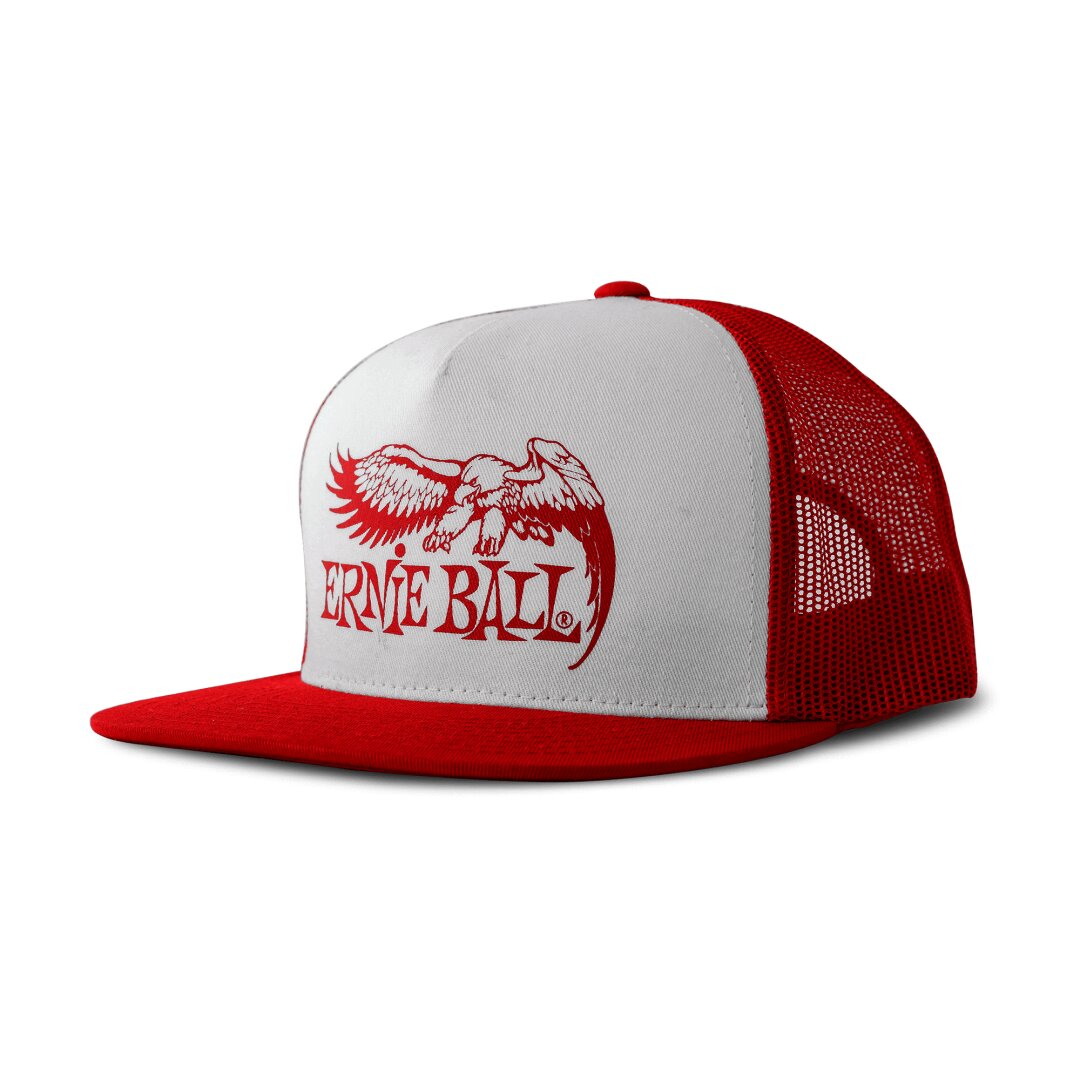 Ernie Ball Red with White Front and Red Ernie Ball Eagle Logo Hat