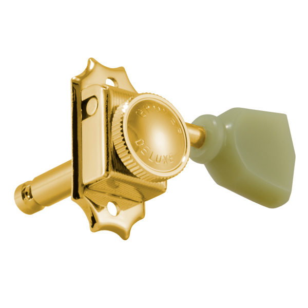 GROVER GROVER LOCKING DELUXE GOLD W/ PLASTIC KEYSTONE BUTTON SET 6 3+3