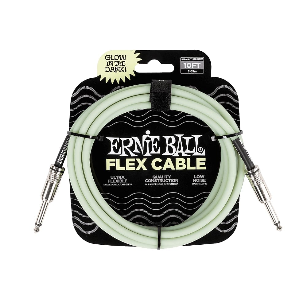 Ernie Ball Ernie Ball P06436 Flex Instrument Cable Straight/Straight 10ft - Glow