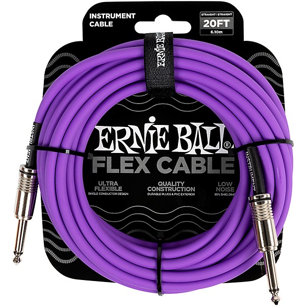 Ernie Ball Ernie Ball Flex Straight to Straight Instrument Cable 20 ft. Purple