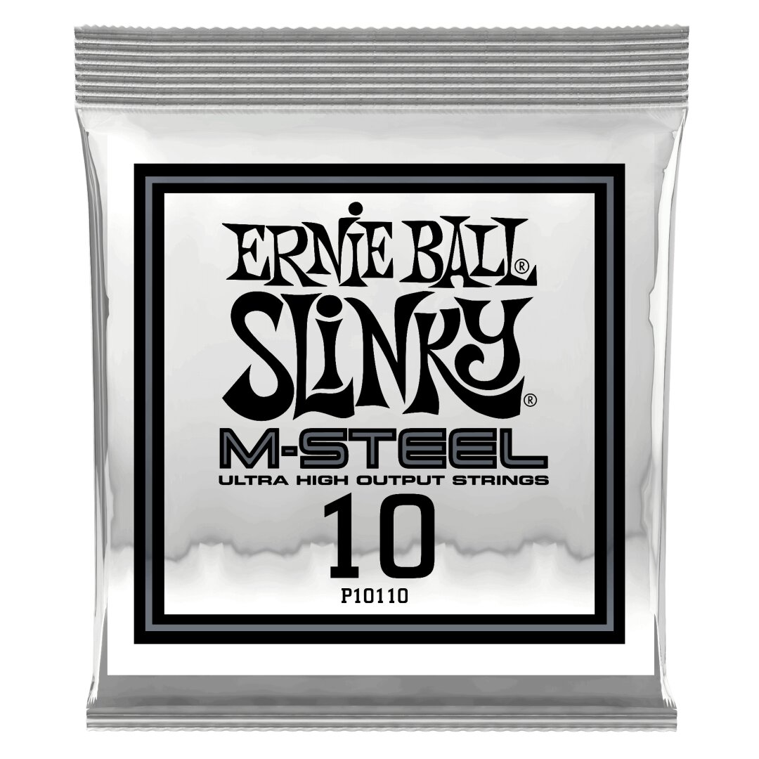 Ernie Ball .010 M-Steel Plain Electric Guitar Strings 6 Pack