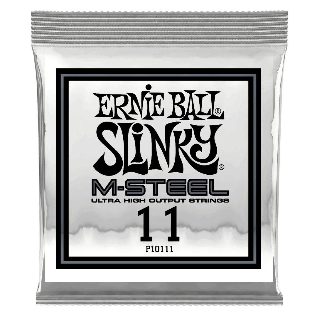 Ernie Ball .011 M-Steel Plain Electric Guitar Strings 6 Pack