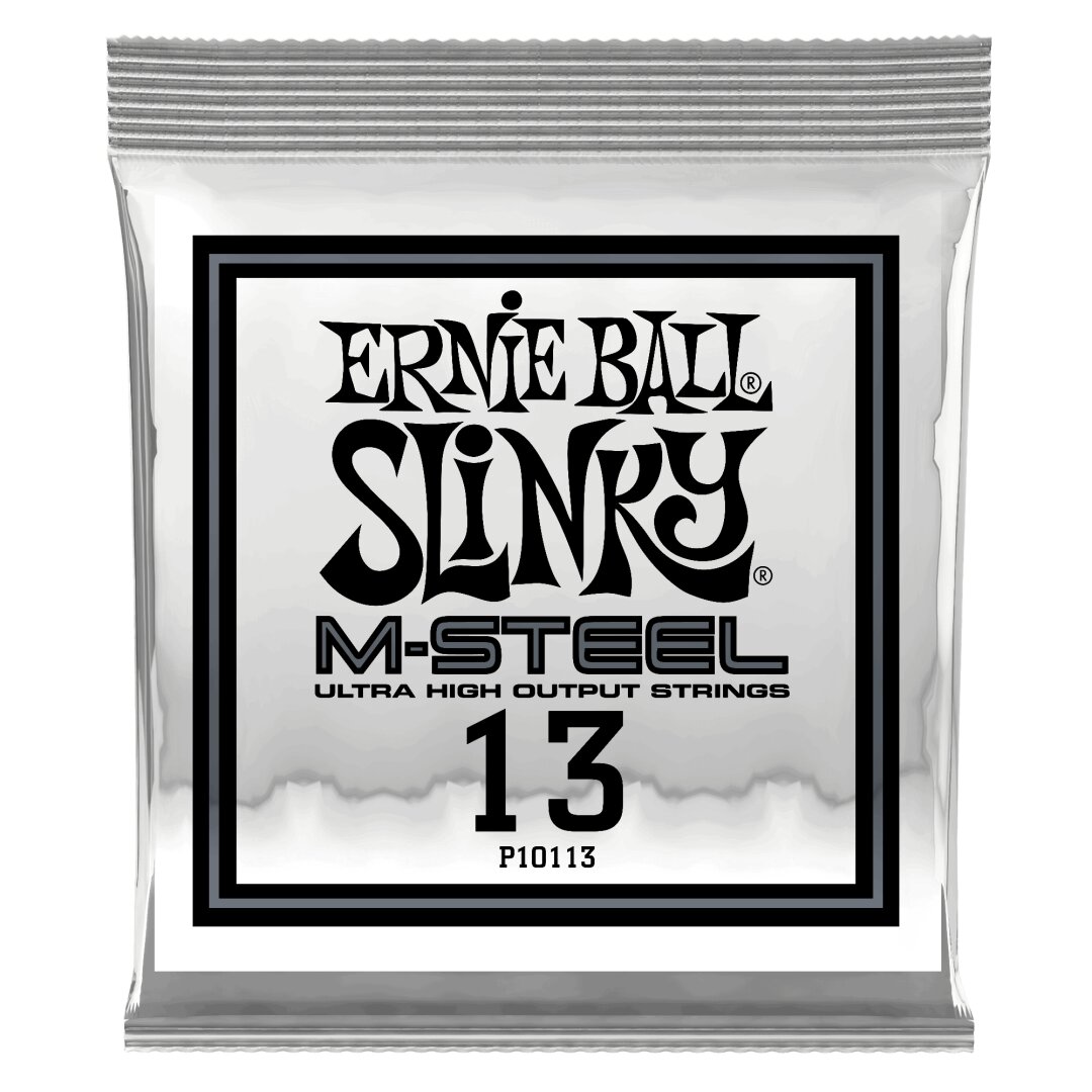 Ernie Ball .013 M-Steel Plain Electric Guitar Strings 6 Pack