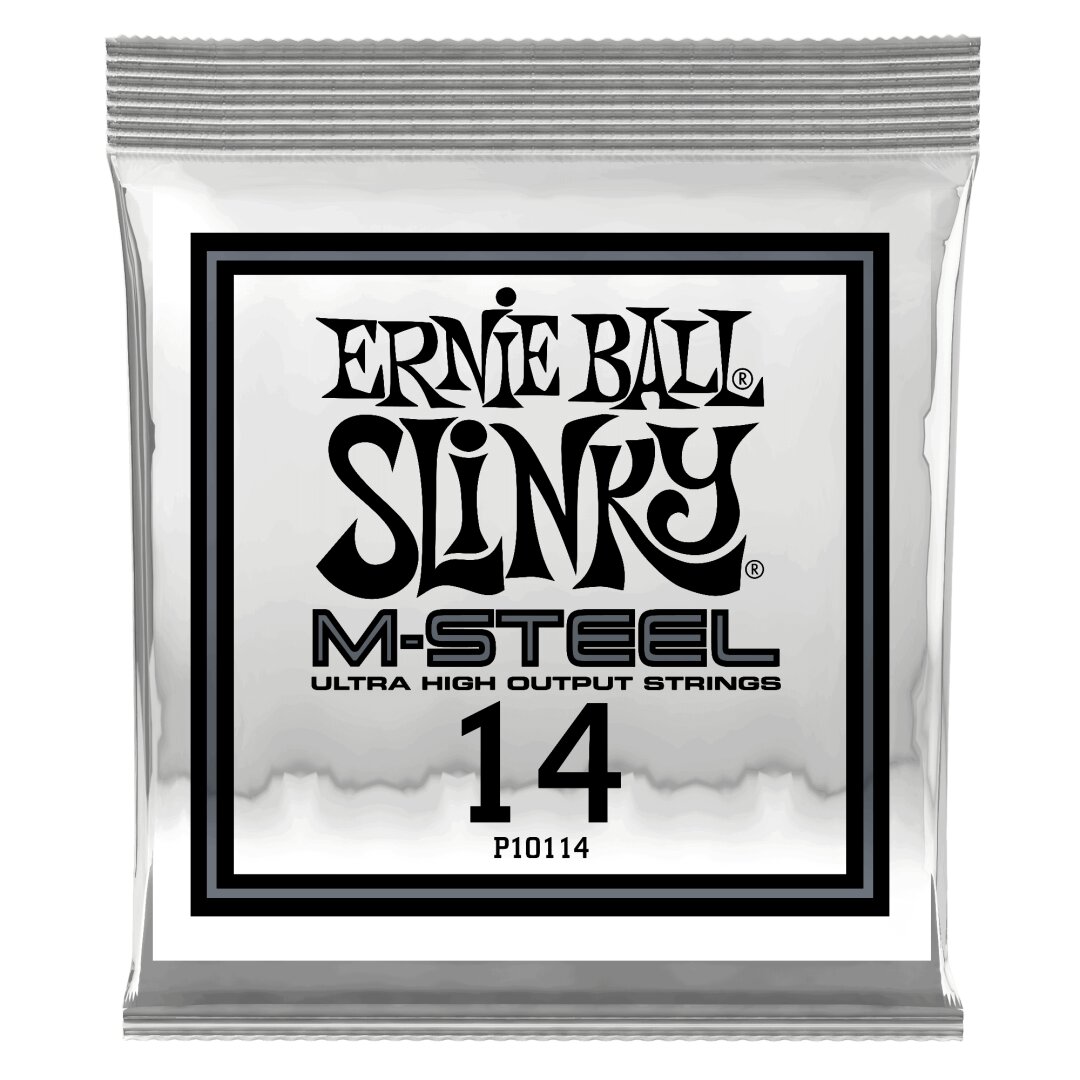 Ernie Ball .014 M-Steel Plain Electric Guitar Strings 6 Pack