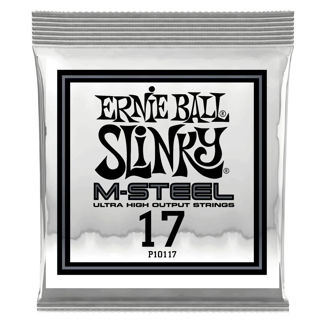 Ernie Ball .017 M-Steel Plain Electric Guitar Strings 6 Pack