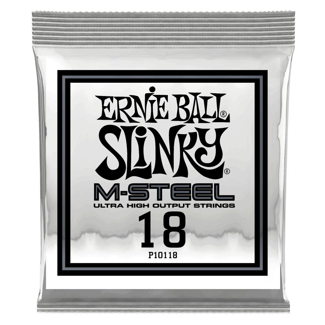 Ernie Ball .018 M-Steel Plain Electric Guitar Strings 6 Pack