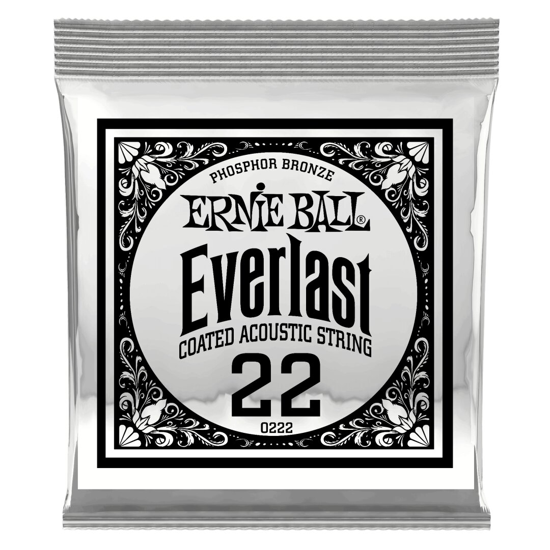 Ernie Ball .022 Everlast Coated Phosphor Bronze Acoustic Guitar Strings 6 Pack