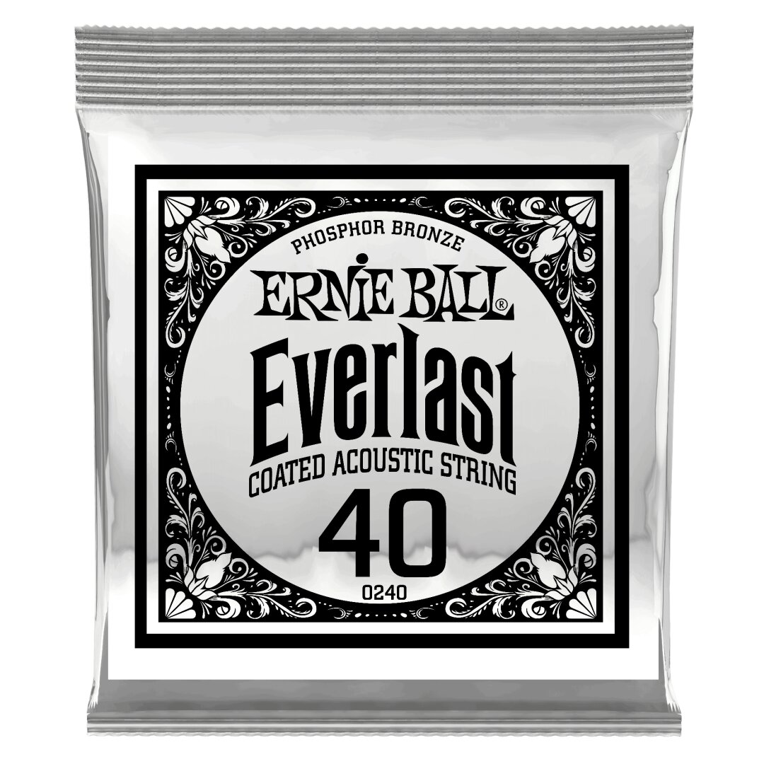 Ernie Ball .040 Everlast Coated Phosphor Bronze Acoustic Guitar Strings 6 Pack