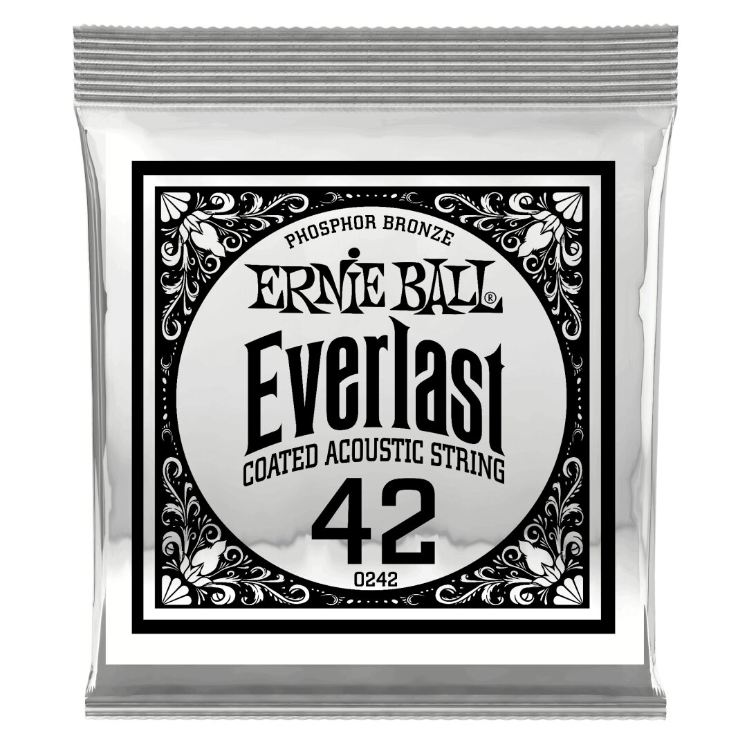 Ernie Ball .042 Everlast Coated Phosphor Bronze Acoustic Guitar Strings 6 Pack