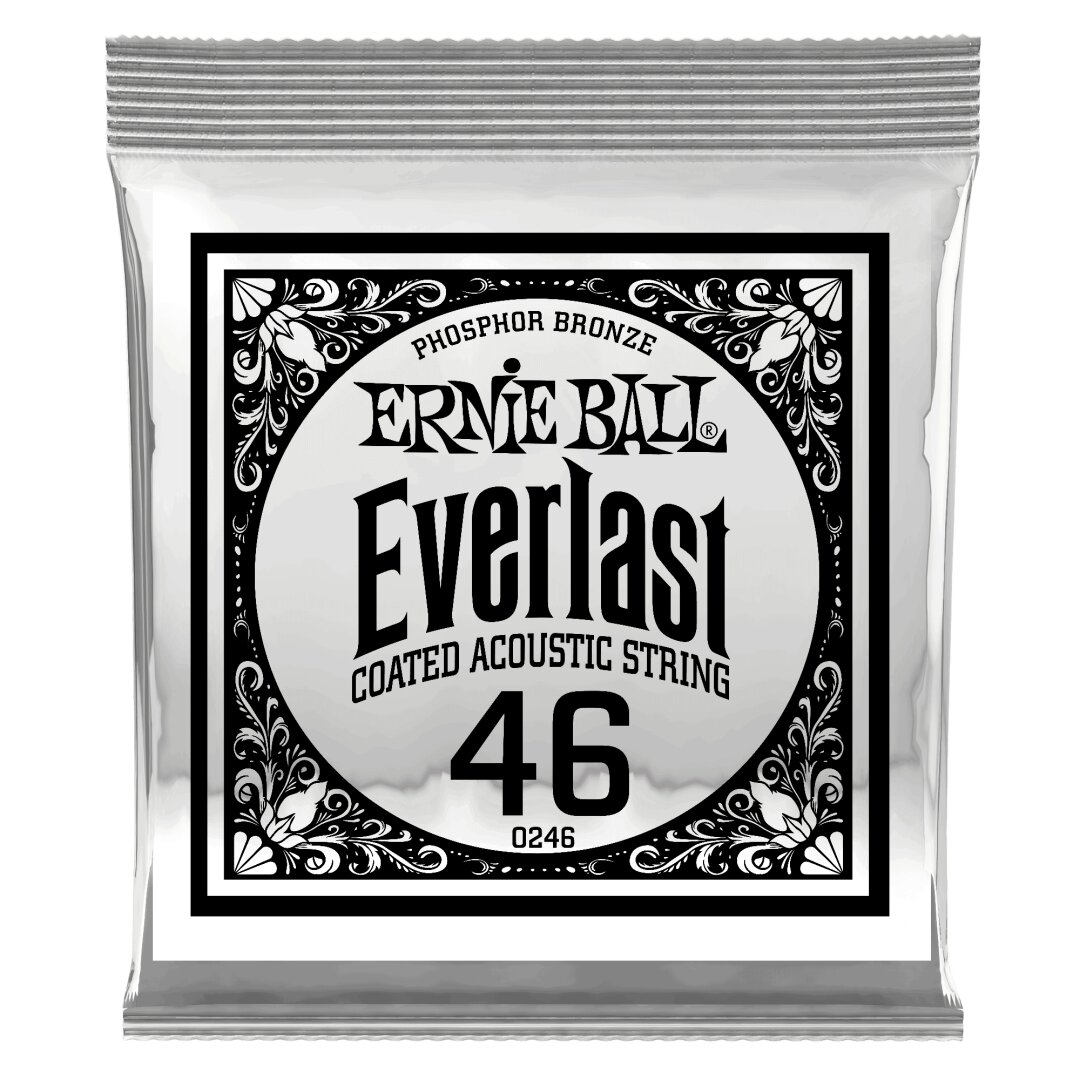 Ernie Ball .046 Everlast Coated Phosphor Bronze Acoustic Guitar Strings 6 Pack
