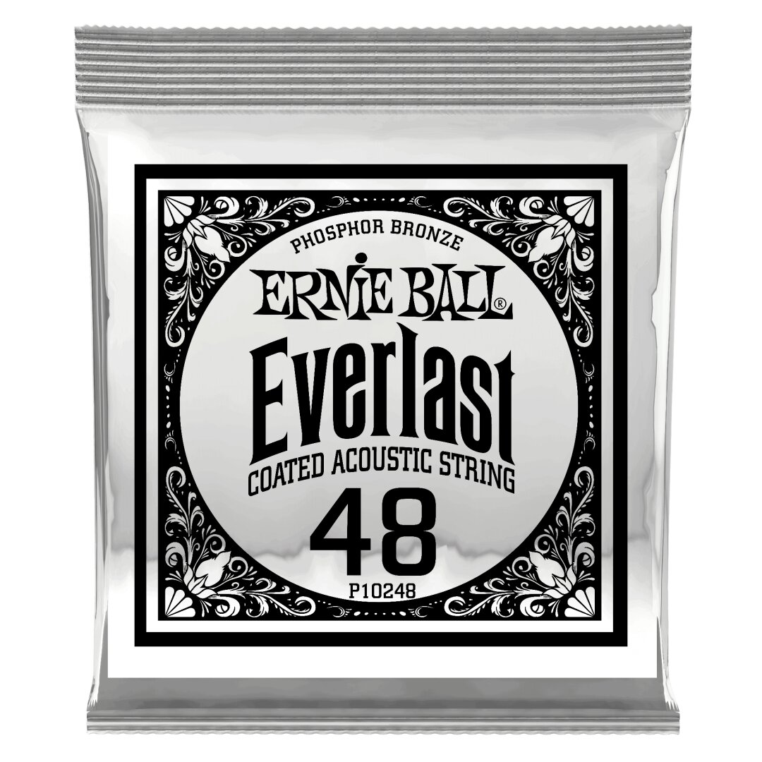 Ernie Ball .048 Everlast Coated Phosphor Bronze Acoustic Guitar Strings 6 Pack