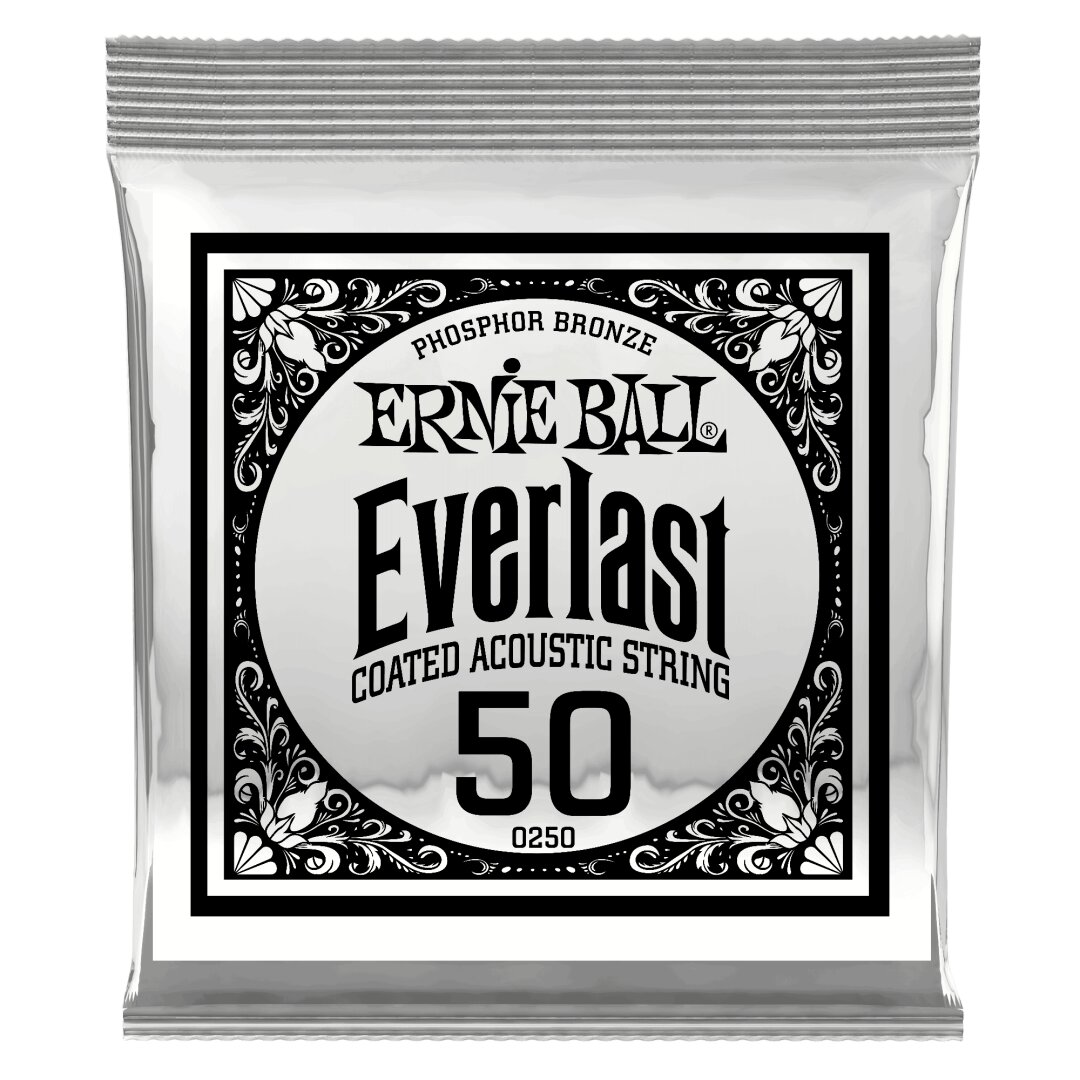 Ernie Ball .050 Everlast Coated Phosphor Bronze Acoustic Guitar Strings 6 Pack