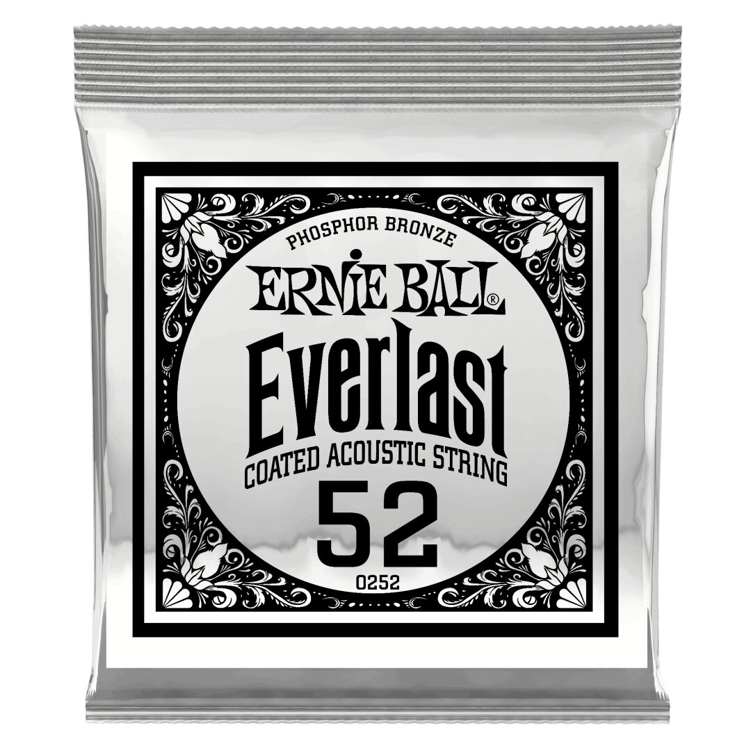 Ernie Ball .052 Everlast Coated Phosphor Bronze Acoustic Guitar Strings 6 Pack