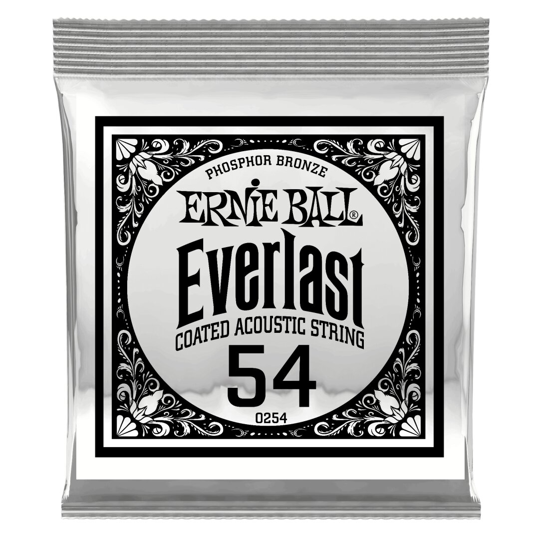 Ernie Ball .054 Everlast Coated Phosphor Bronze Acoustic Guitar Strings 6 Pack