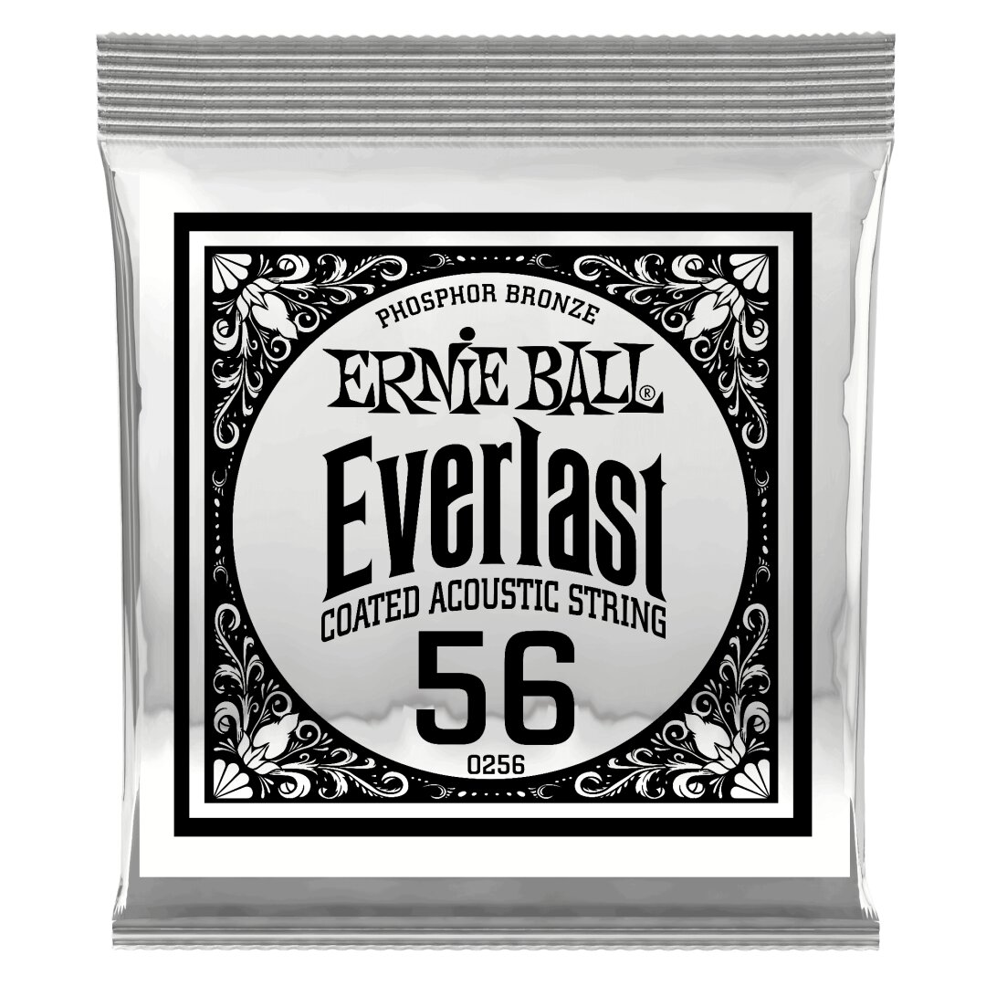 Ernie Ball .056 Everlast Coated Phosphor Bronze Acoustic Guitar Strings 6 Pack