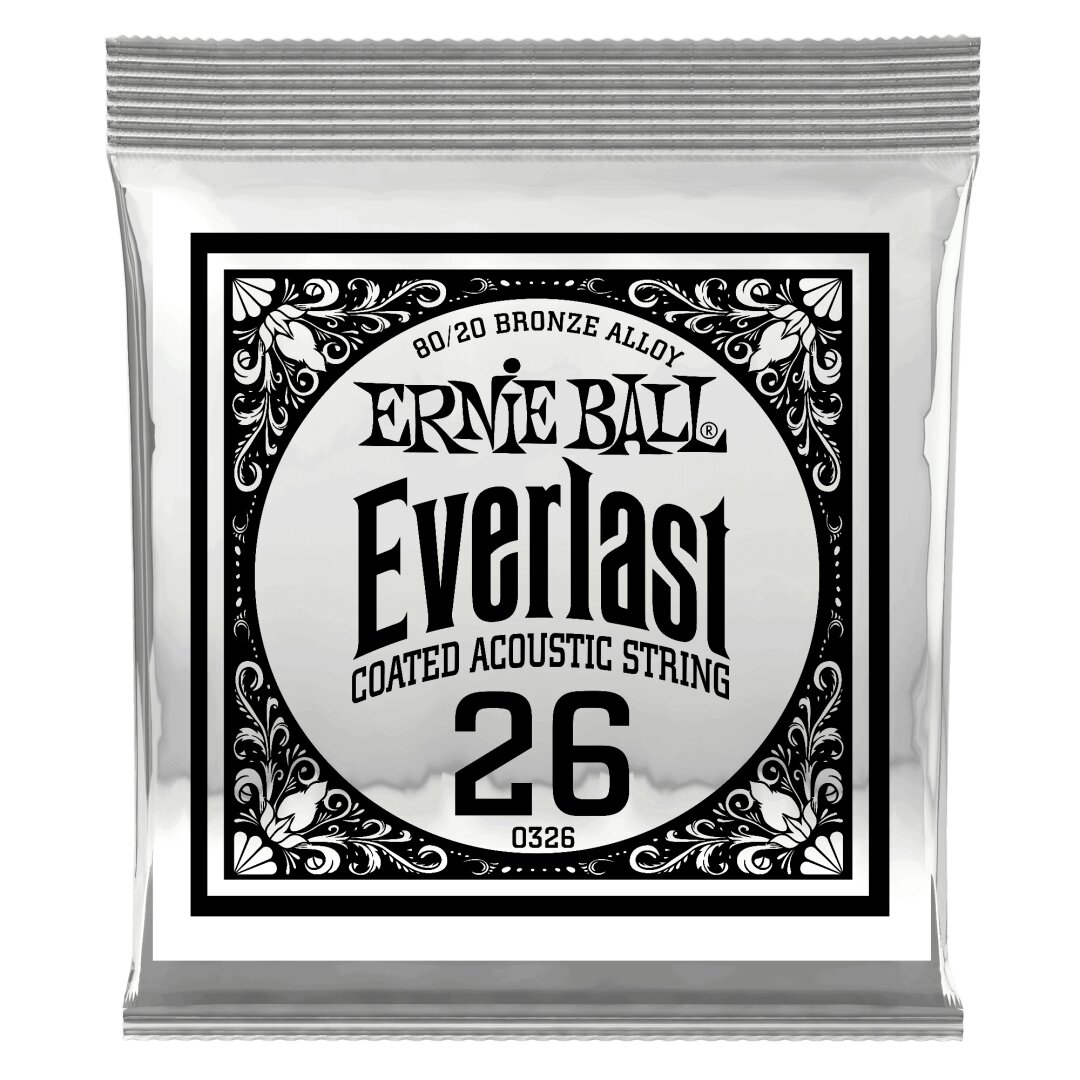Ernie Ball .026 Everlast Coated 80/20 Bronze Acoustic Guitar Strings 6 Pack