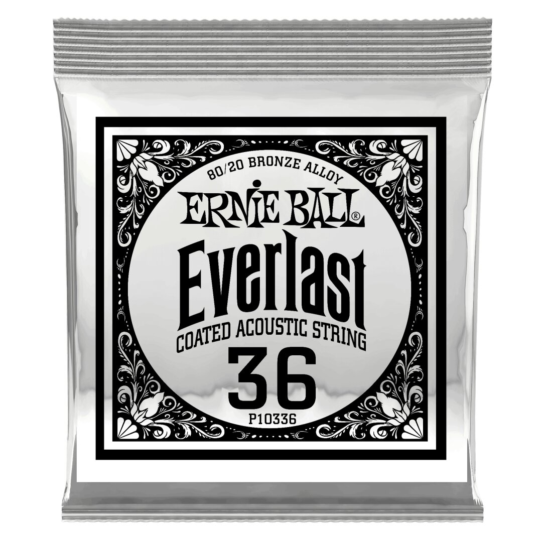 Ernie Ball .036 Everlast Coated 80/20 Bronze Acoustic Guitar Strings 6 Pack