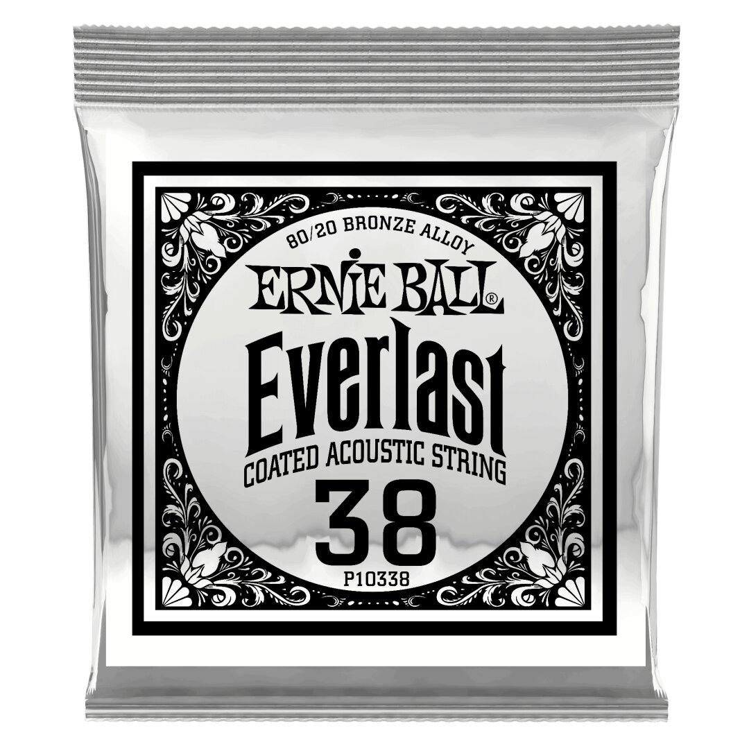 Ernie Ball .038 Everlast Coated 80/20 Bronze Acoustic Guitar Strings 6 Pack