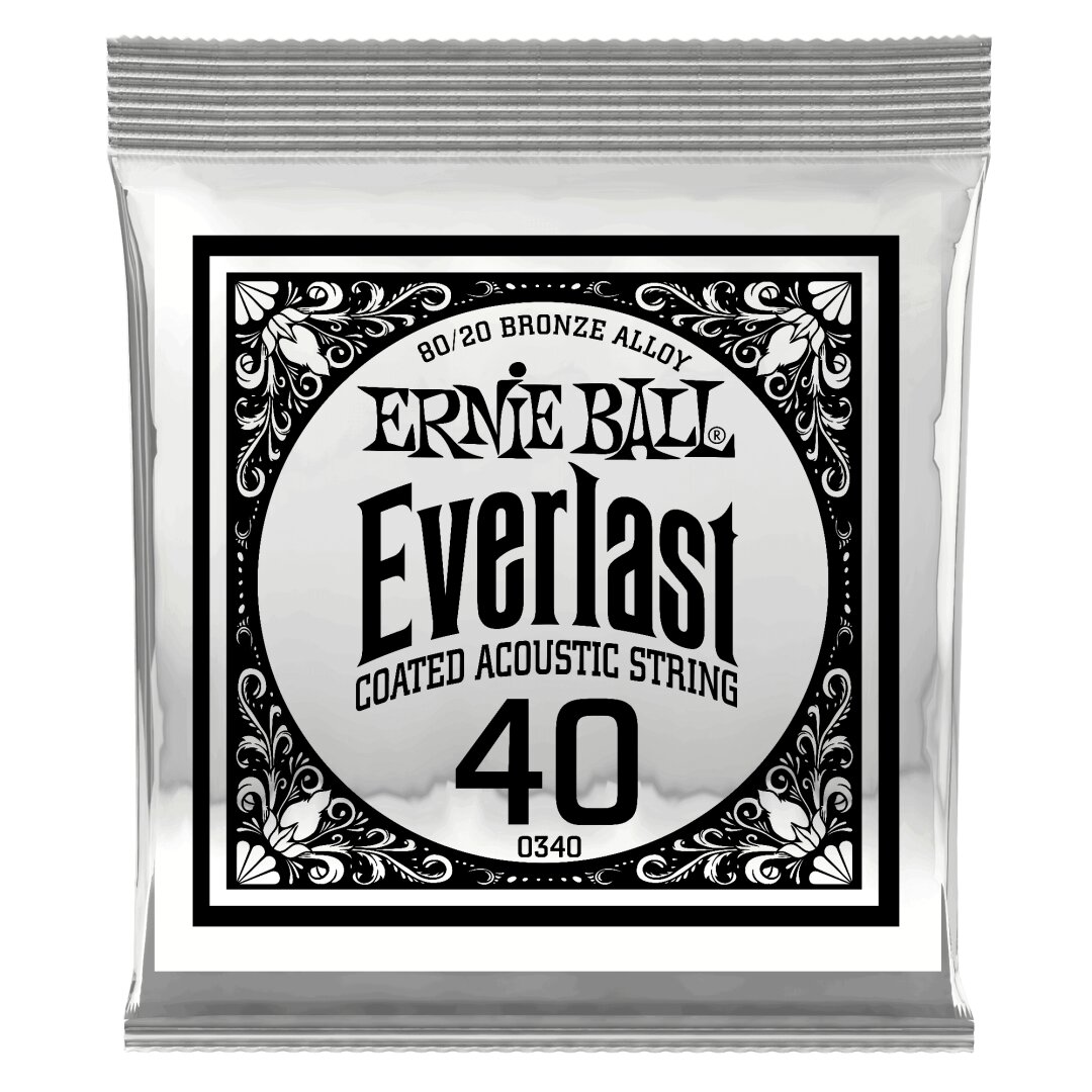 Ernie Ball .040 Everlast Coated 80/20 Bronze Acoustic Guitar Strings 6 Pack