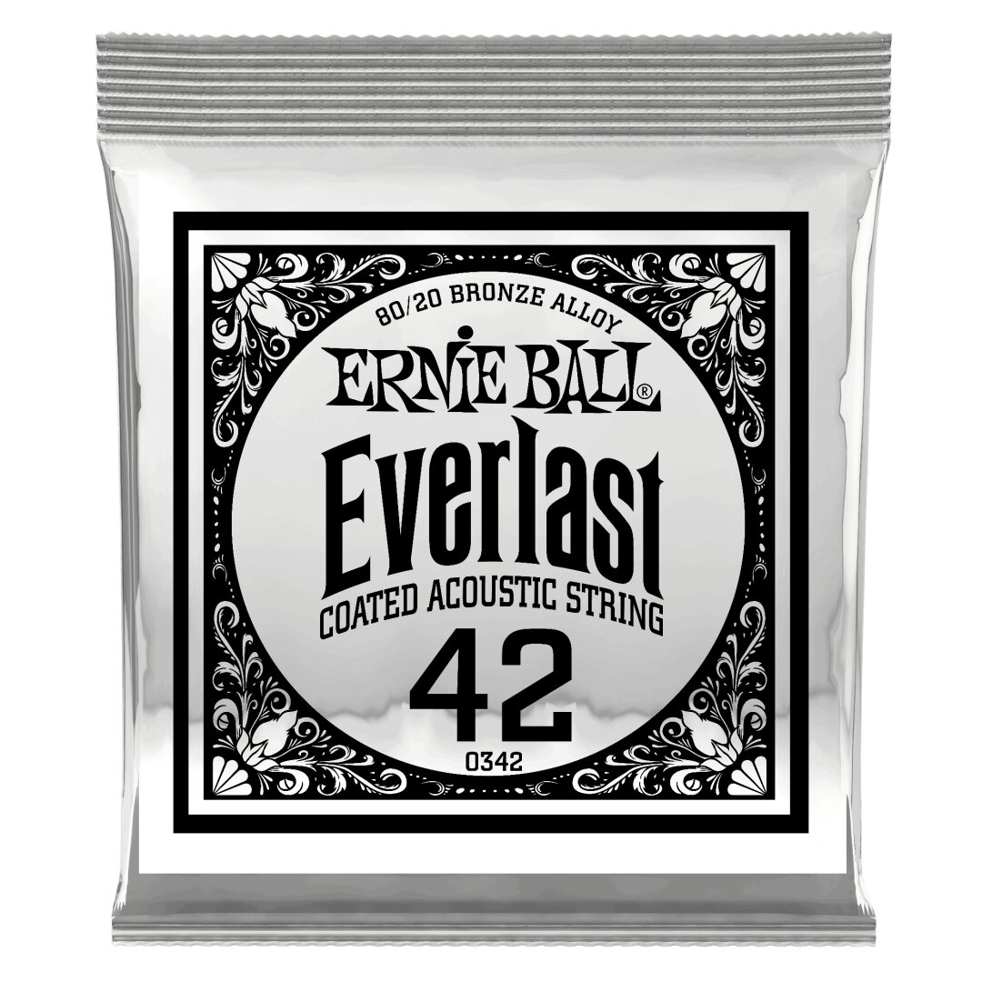 Ernie Ball .042 Everlast Coated 80/20 Bronze Acoustic Guitar Strings 6 Pack
