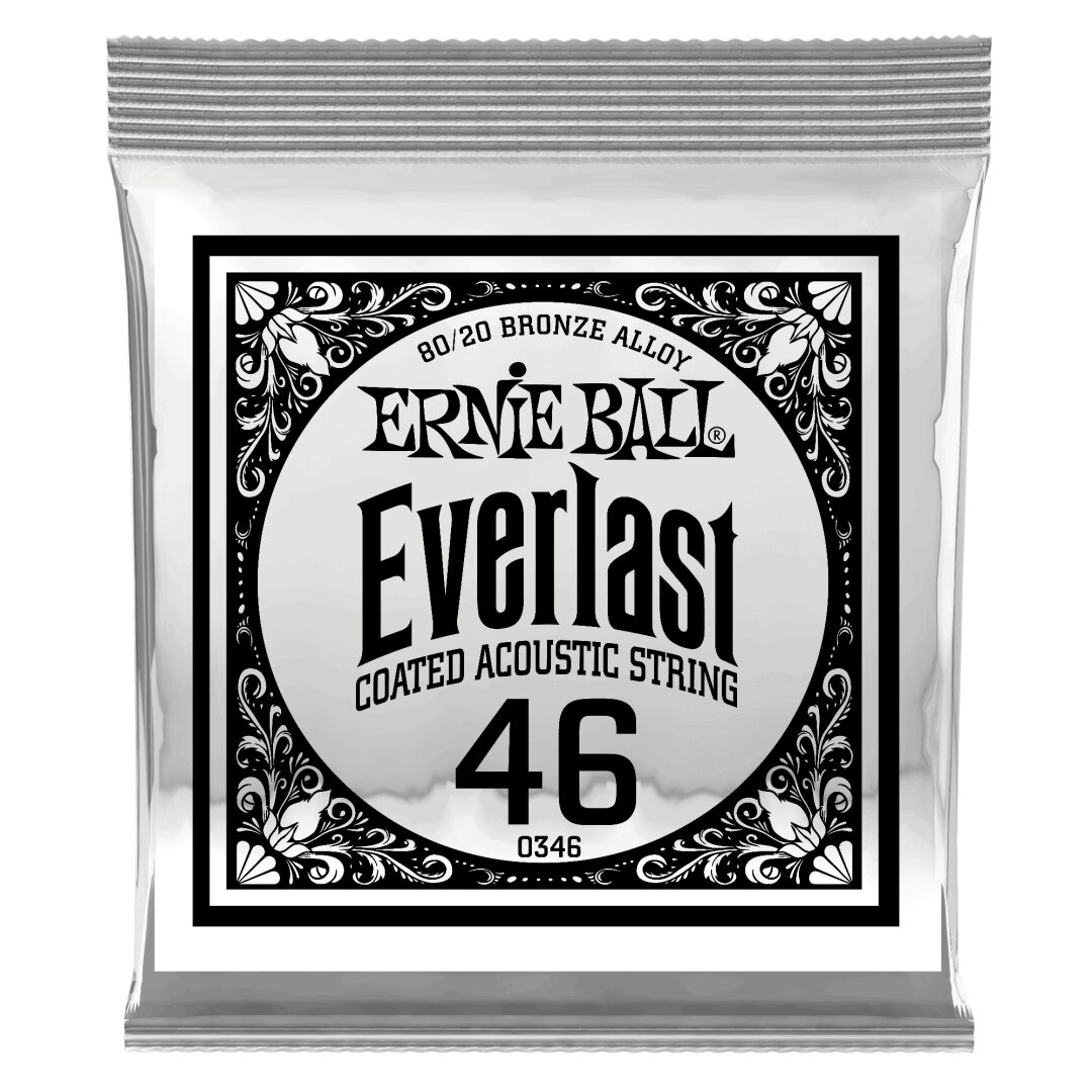Ernie Ball .046 Everlast Coated 80/20 Bronze Acoustic Guitar Strings 6 Pack