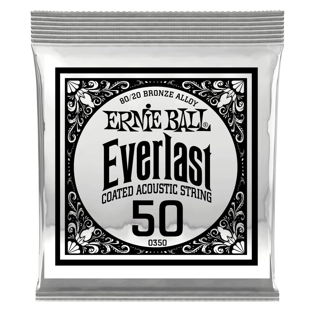 Ernie Ball .050 Everlast Coated 80/20 Bronze Acoustic Guitar Strings 6 Pack