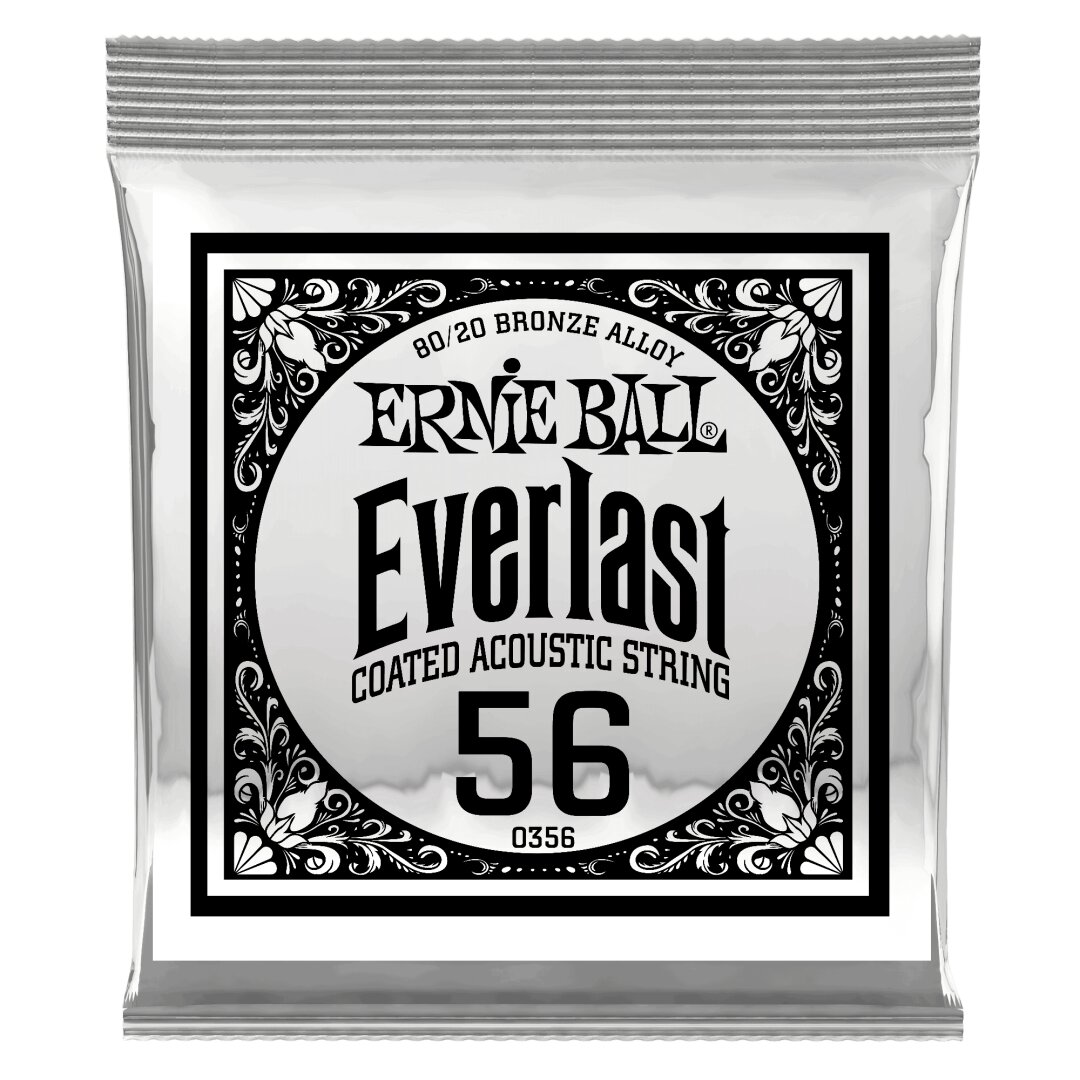 Ernie Ball .056 Everlast Coated 80/20 Bronze Acoustic Guitar Strings 6 Pack