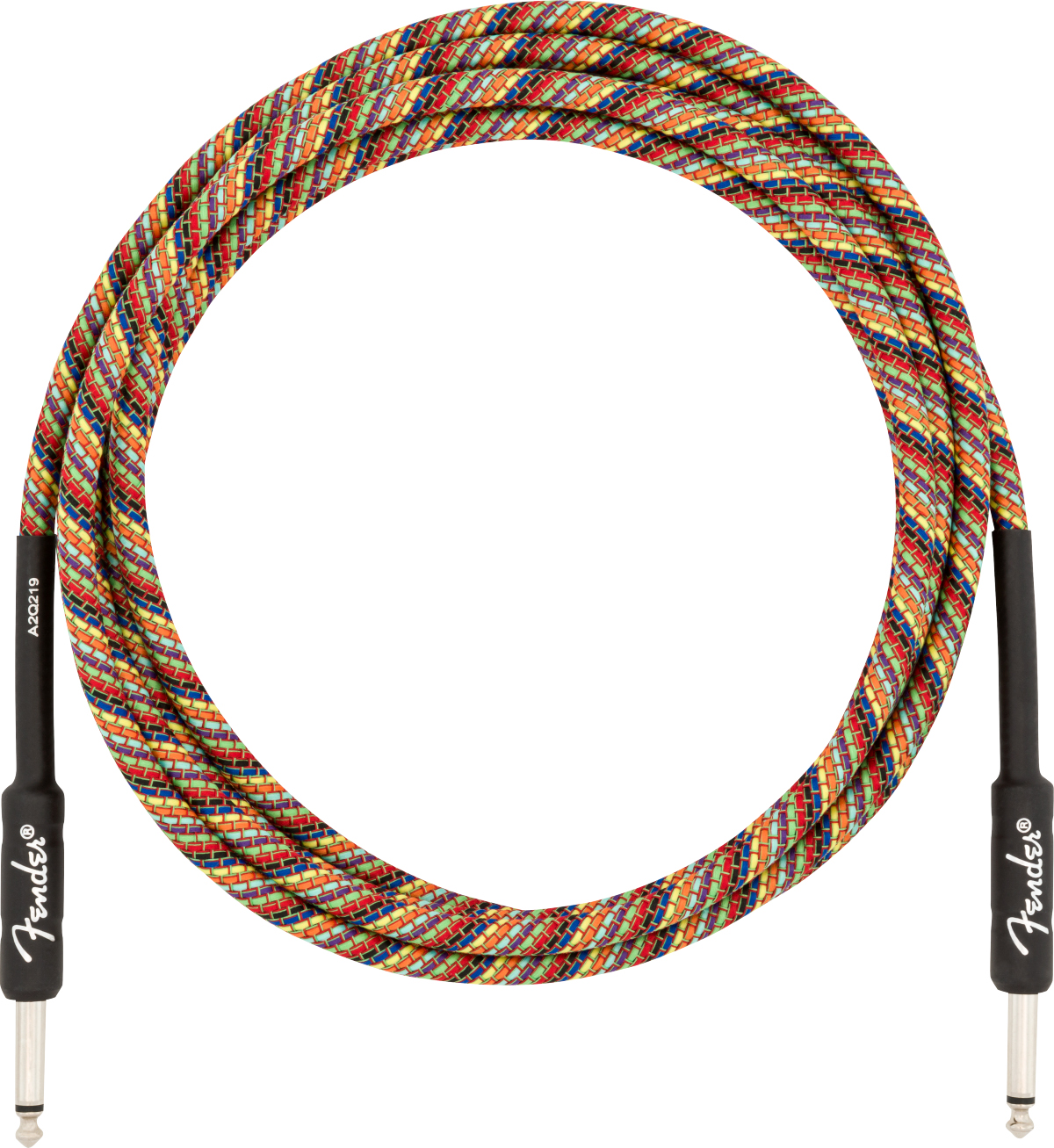 FENDER FENDER 10' FESTIVAL INSTRUMENT CABLE, RAINBOW, RIGHT ANGLE