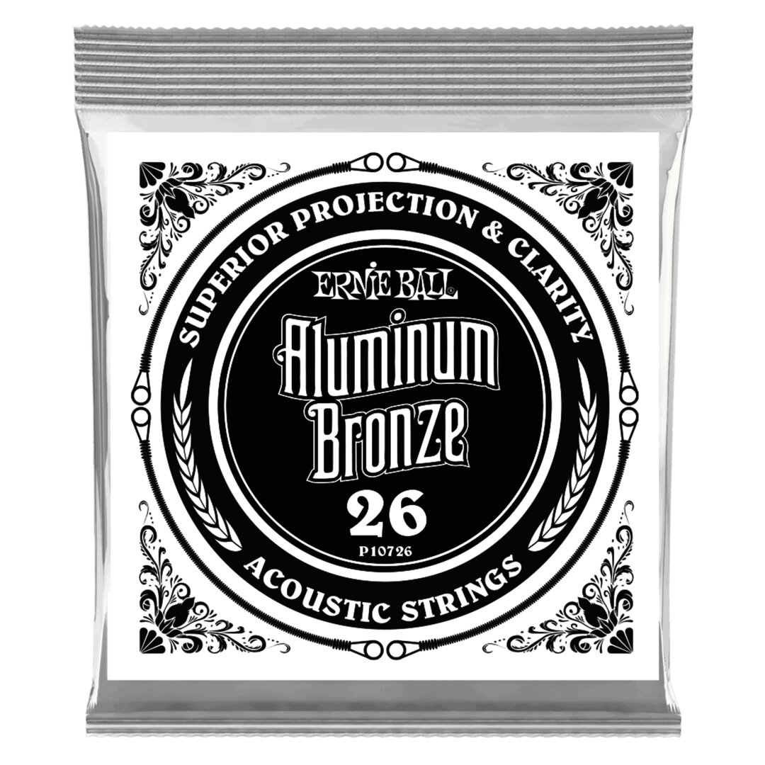 Ernie Ball .026 Aluminum Bronze Wound Acoustic Guitar Strings 6 Pack