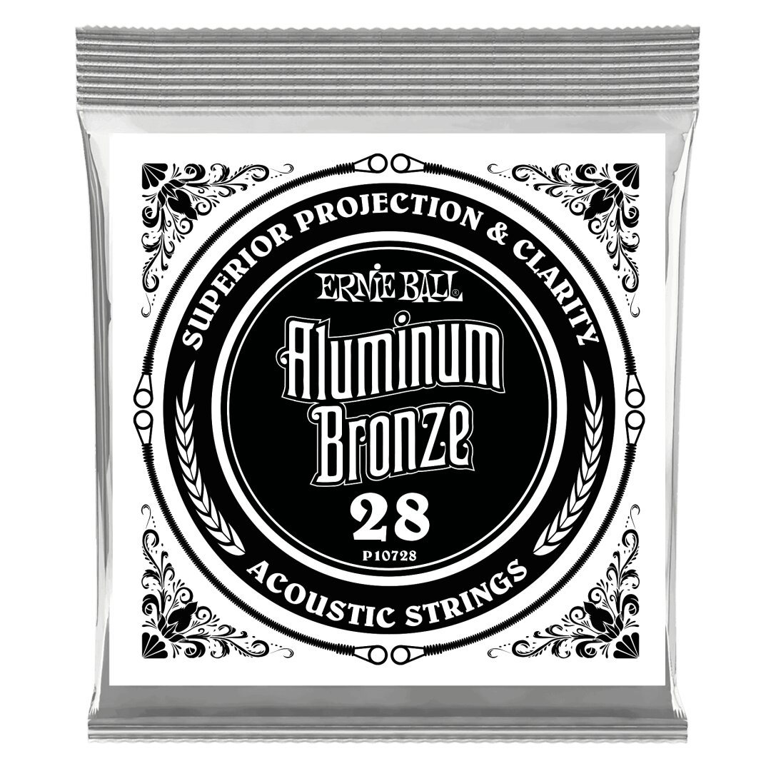 Ernie Ball .028 Aluminum Bronze Wound Acoustic Guitar Strings 6 Pack