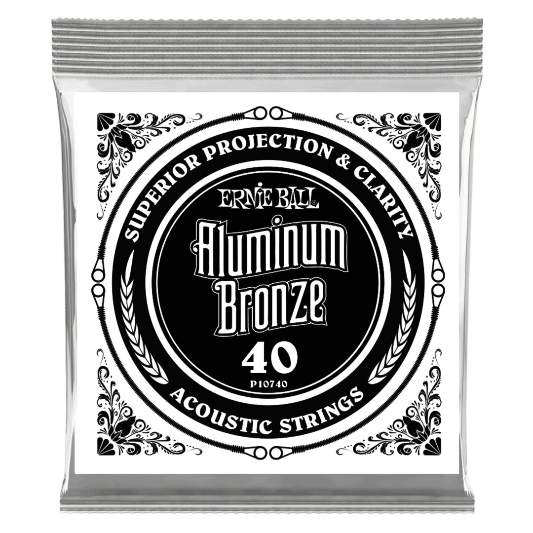 Ernie Ball .040 Aluminum Bronze Wound Acoustic Guitar Strings 6 Pack