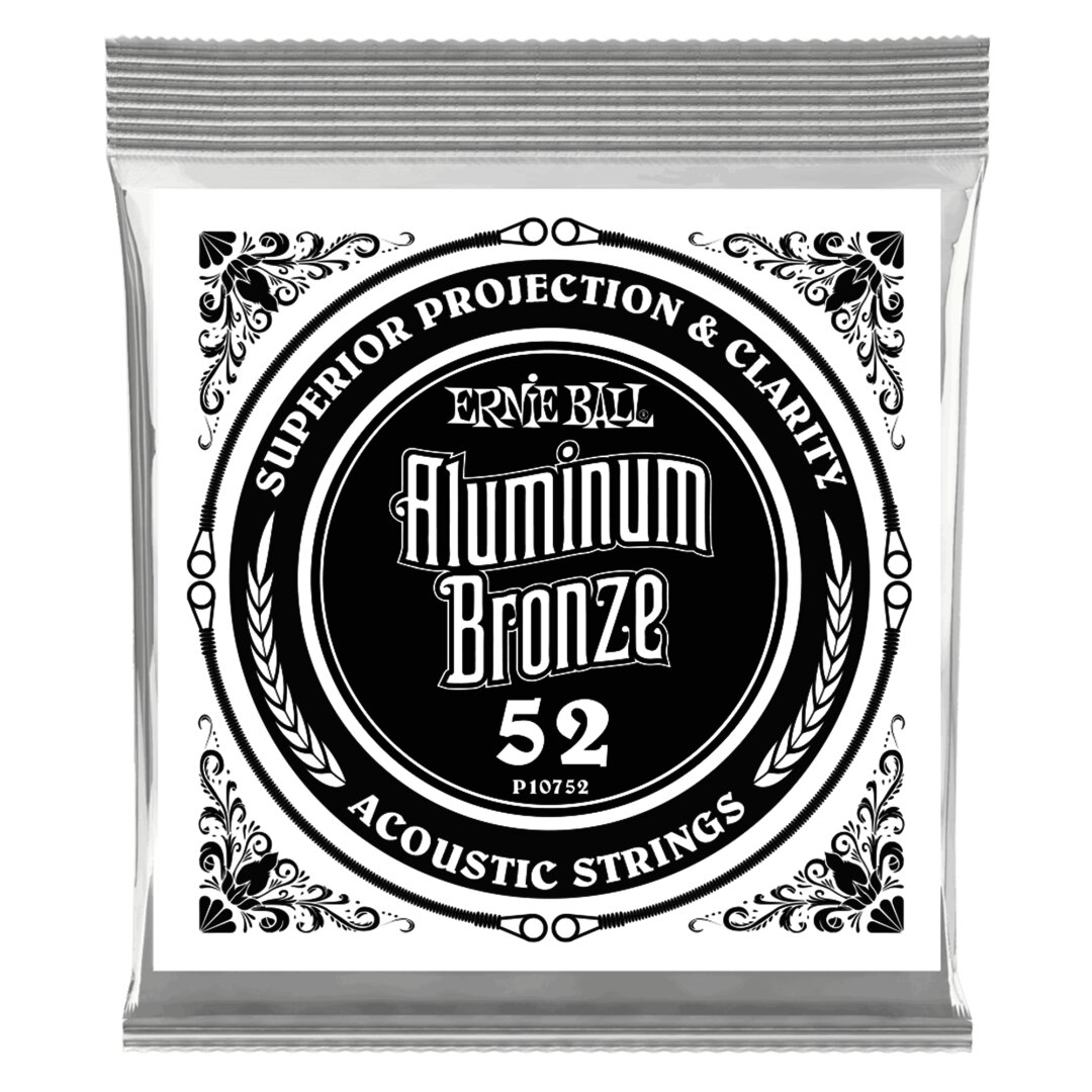 Ernie Ball .052 Aluminum Bronze Wound Acoustic Guitar Strings 6 Pack