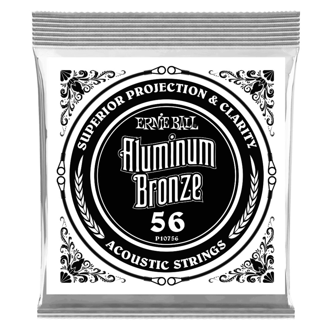 Ernie Ball .056 Aluminum Bronze Wound Acoustic Guitar Strings 6 Pack