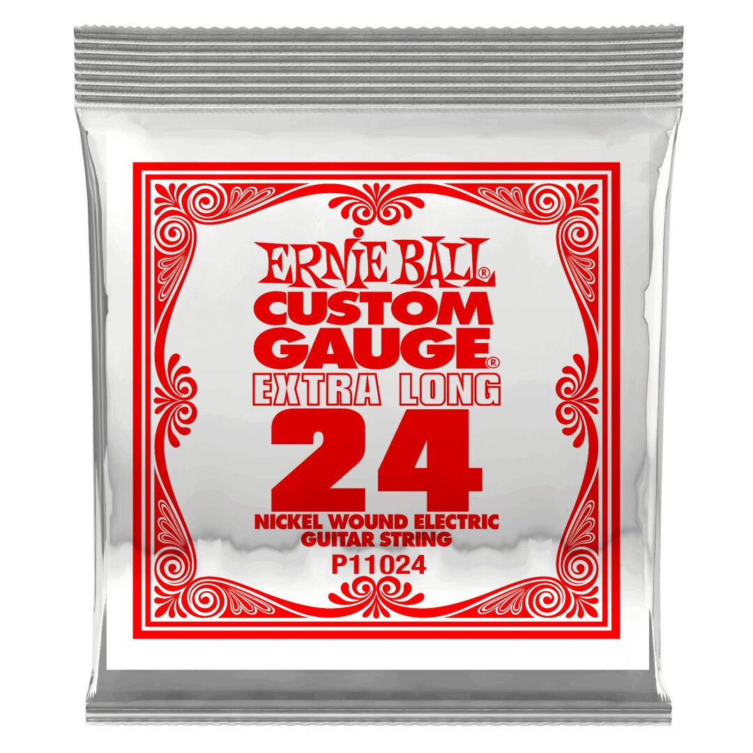 Ernie Ball .024 Extra Long Nickel Wound Electric Guitar Strings 6 pack