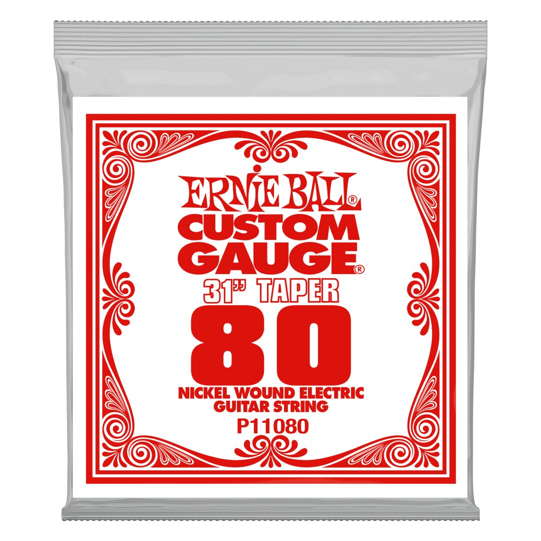 Ernie Ball .080 Extra Long Nickel Wound Electric Guitar Strings 3 pack