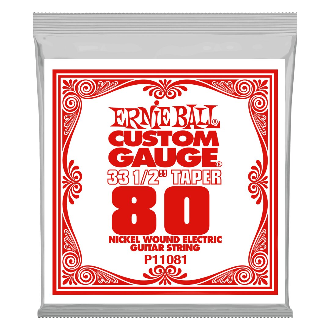 Ernie Ball .080 Extra Long Nickel Wound Electric Guitar Strings 3 Pack