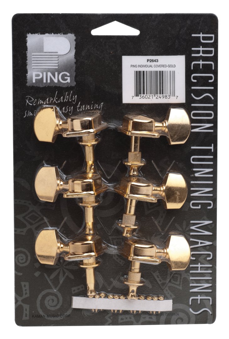 Ping Ping P2643 Economy Covered Machine Heads. 3 Bass 3 Treble Gold