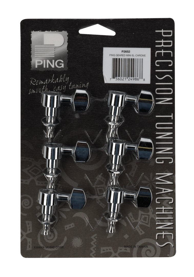 Ping Ping P2652 6-In-Line Screwless Mount Geared Machine Heads. 6-Left Chro