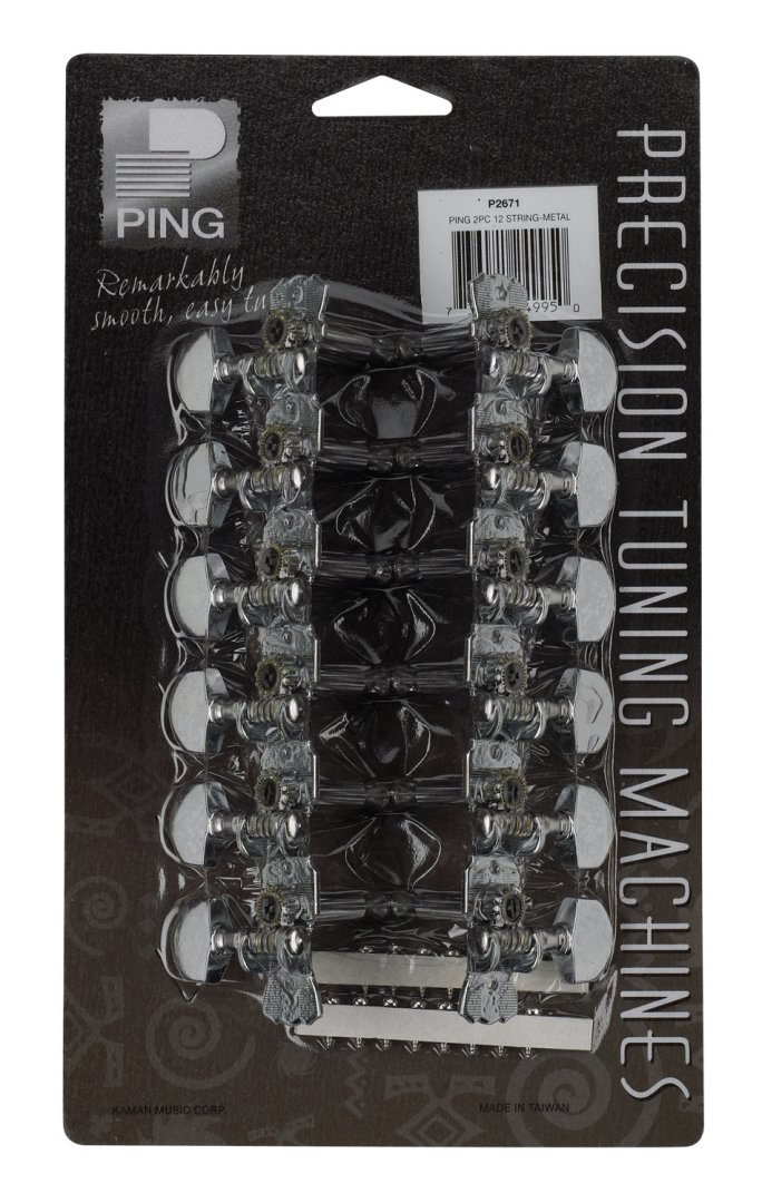 Ping Ping P2671 Deluxe (12 String) Plate Machine Heads. 6-In-Line (2 Set)