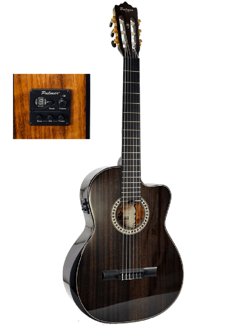 Palmer Classical Cutaway Nylon String Guitar, Mahogany w/pickup