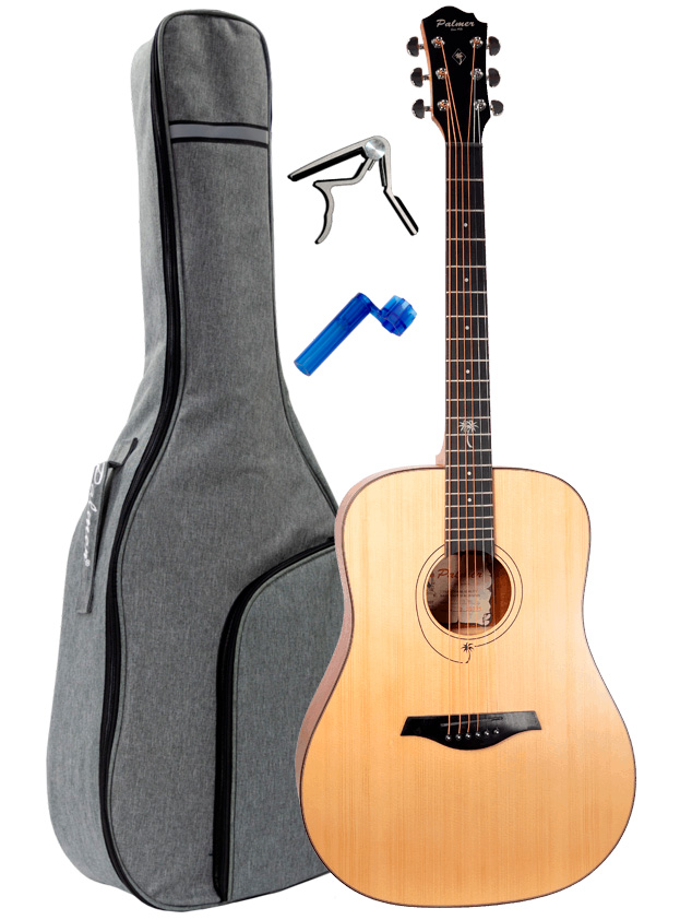 Palmer Palmer Dreadnought Spruce Top + Value Pack: Capo, String Winder and Gi