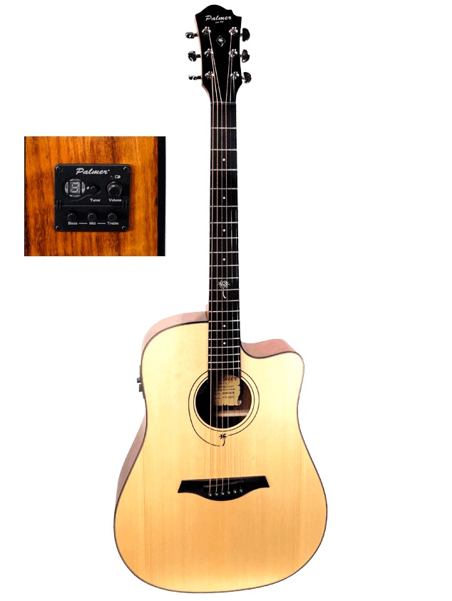 Palmer Palmer Dreadnought Cutaway Acoustic-Electric, Spruce Top Natural