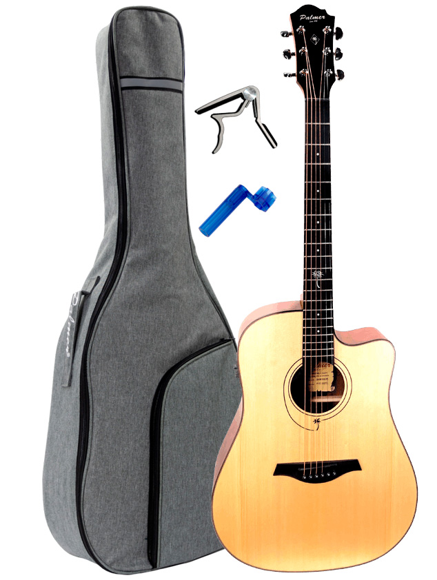Palmer Palmer Dreadnought Cutaway Acoustic-Electric, Spruce Top + Value Pack: